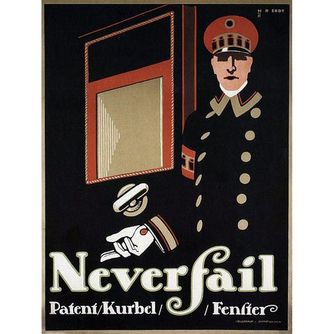 Never Fail Gold Ornate Wood Framed Art Print with Double Matting by Vintage Apple Collection