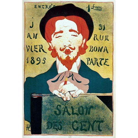 Salon Des Cent Artist White Modern Wood Framed Art Print by Vintage Apple Collection