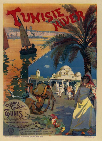 Tunisie Hiver White Modern Wood Framed Art Print with Double Matting by Vintage Apple Collection