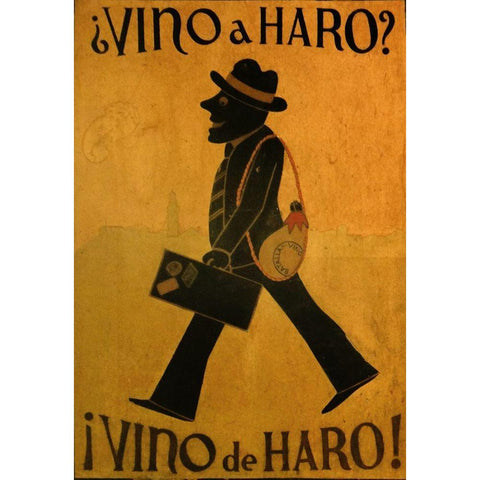 Vino De Haro Black Modern Wood Framed Art Print with Double Matting by Vintage Apple Collection