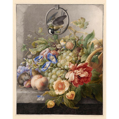 Flowers Nine White Modern Wood Framed Art Print by Vintage Apple Collection
