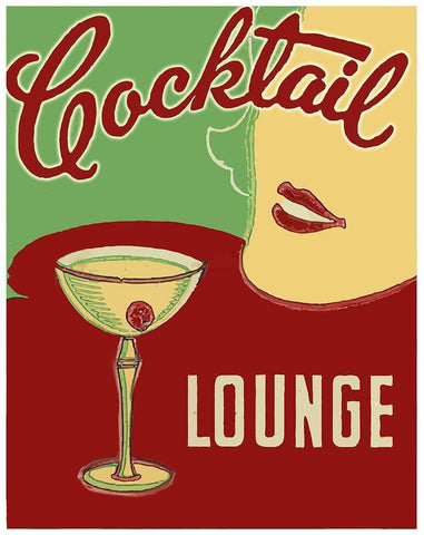 Cocktails Black Ornate Wood Framed Art Print with Double Matting by Vintage Apple Collection