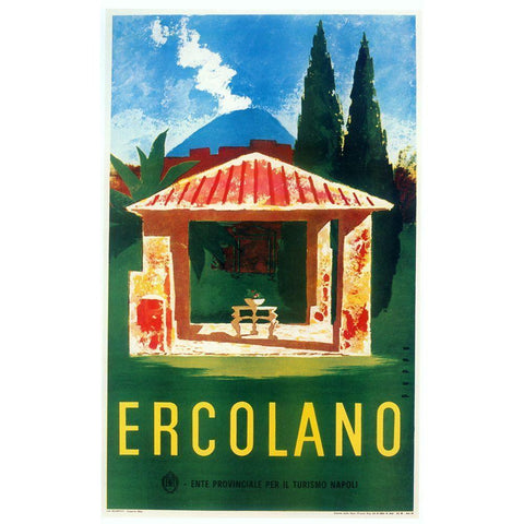 Ercolano White Modern Wood Framed Art Print by Vintage Apple Collection