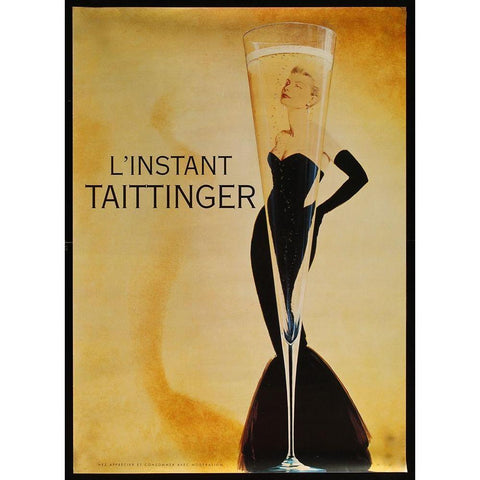 Linstant Taittinger Black Modern Wood Framed Art Print with Double Matting by Vintage Apple Collection