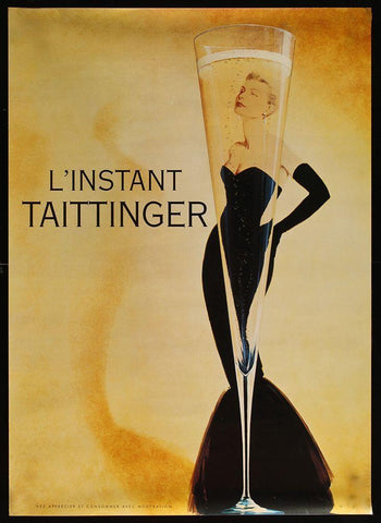 Linstant Taittinger Black Ornate Wood Framed Art Print with Double Matting by Vintage Apple Collection