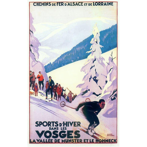 Ski 03 Black Modern Wood Framed Art Print by Vintage Apple Collection