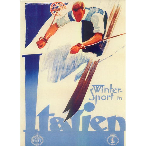 Ski 09 Black Modern Wood Framed Art Print by Vintage Apple Collection