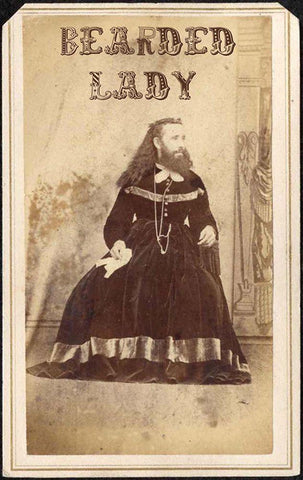 Bearded Lady Black Ornate Wood Framed Art Print with Double Matting by Vintage Apple Collection