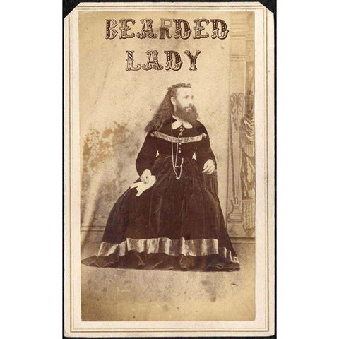 Bearded Lady Gold Ornate Wood Framed Art Print with Double Matting by Vintage Apple Collection