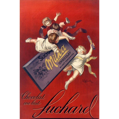 Capp Suchard Red Black Modern Wood Framed Art Print with Double Matting by Vintage Apple Collection