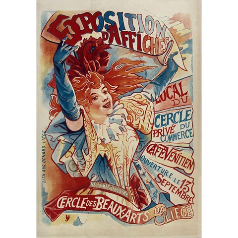 Exposition D Affiche Gold Ornate Wood Framed Art Print with Double Matting by Vintage Apple Collection