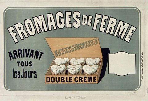 Fromages De Ferme Black Ornate Wood Framed Art Print with Double Matting by Vintage Apple Collection