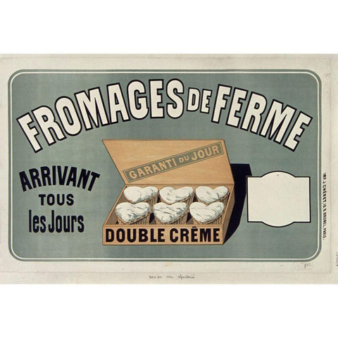 Fromages De Ferme Black Modern Wood Framed Art Print with Double Matting by Vintage Apple Collection