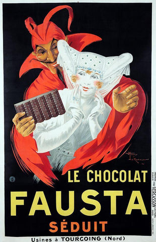 Le Chocolat Fausta Black Ornate Wood Framed Art Print with Double Matting by Vintage Apple Collection