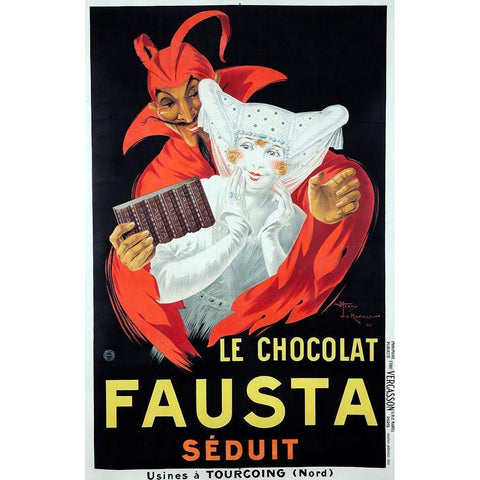 Le Chocolat Fausta Black Modern Wood Framed Art Print with Double Matting by Vintage Apple Collection