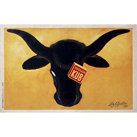 Steer Capp Black Modern Wood Framed Art Print with Double Matting by Vintage Apple Collection