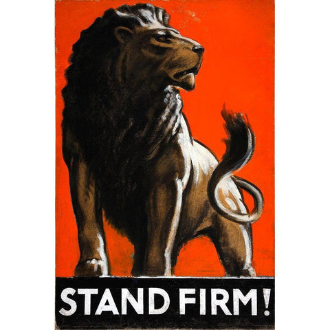 Stand Firm Black Modern Wood Framed Art Print by Vintage Apple Collection