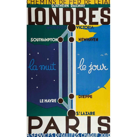 Londres Paris White Modern Wood Framed Art Print by Vintage Apple Collection