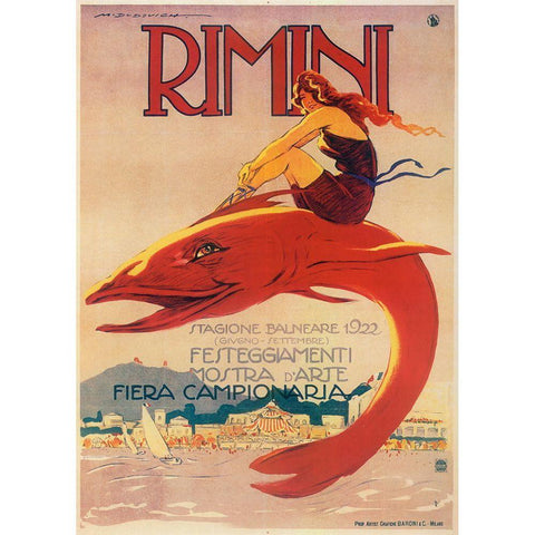 Rimini White Modern Wood Framed Art Print by Vintage Apple Collection