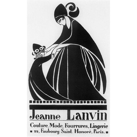 Jeanne Lanvin Black Modern Wood Framed Art Print with Double Matting by Vintage Apple Collection