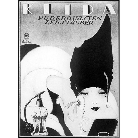 Klida Black Modern Wood Framed Art Print by Vintage Apple Collection