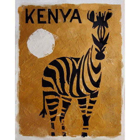 Kenya Black Modern Wood Framed Art Print with Double Matting by Vintage Apple Collection