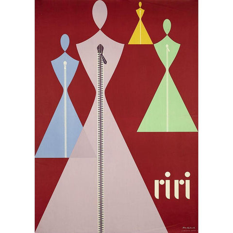 Riri Black Modern Wood Framed Art Print with Double Matting by Vintage Apple Collection