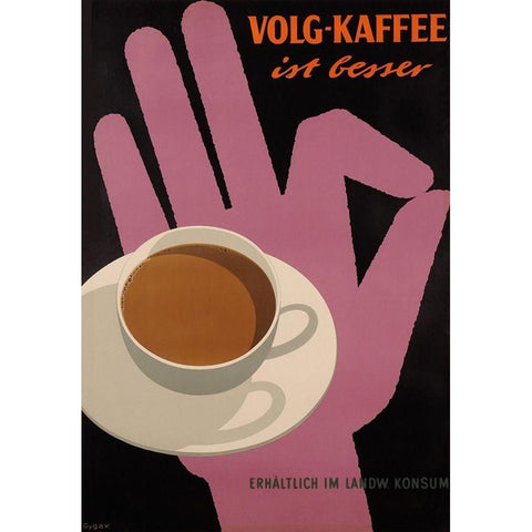 Volg Kaffee Gold Ornate Wood Framed Art Print with Double Matting by Vintage Apple Collection