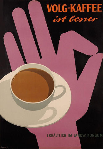 Volg Kaffee Black Ornate Wood Framed Art Print with Double Matting by Vintage Apple Collection