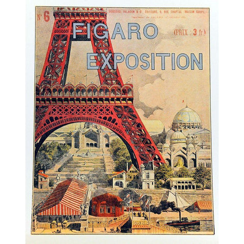 Figaro Expo Gold Ornate Wood Framed Art Print with Double Matting by Vintage Apple Collection