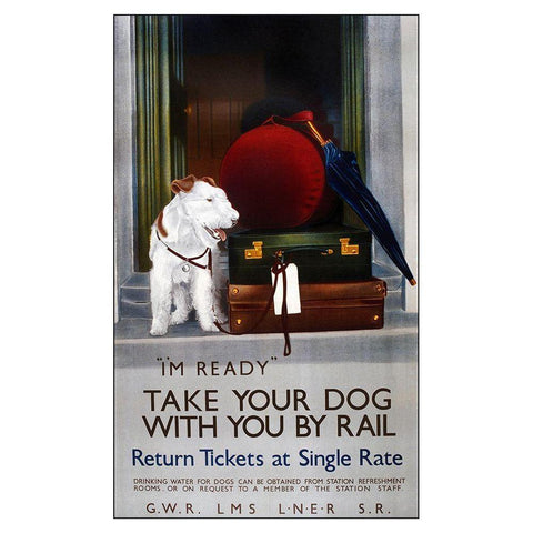 Dog Rail Black Modern Wood Framed Art Print with Double Matting by Vintage Apple Collection