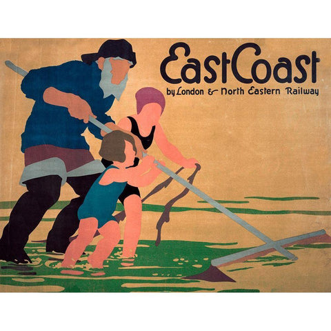 East Coast By London White Modern Wood Framed Art Print by Vintage Apple Collection