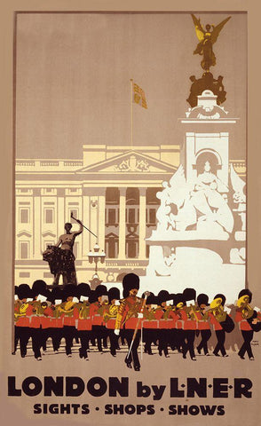 London By Liner Black Ornate Wood Framed Art Print with Double Matting by Vintage Apple Collection