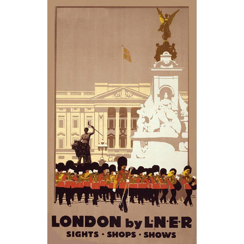 London By Liner Gold Ornate Wood Framed Art Print with Double Matting by Vintage Apple Collection