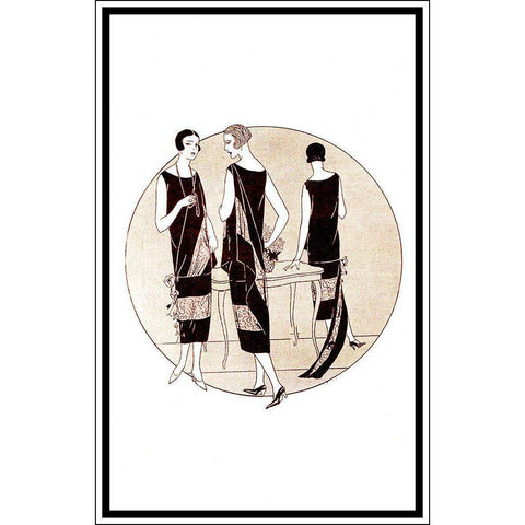 Deco 21 Poster Black Modern Wood Framed Art Print with Double Matting by Vintage Apple Collection