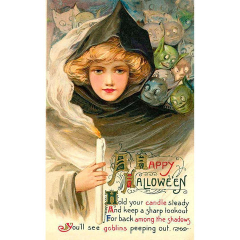 Halloween Eleven.tif White Modern Wood Framed Art Print by Vintage Apple Collection