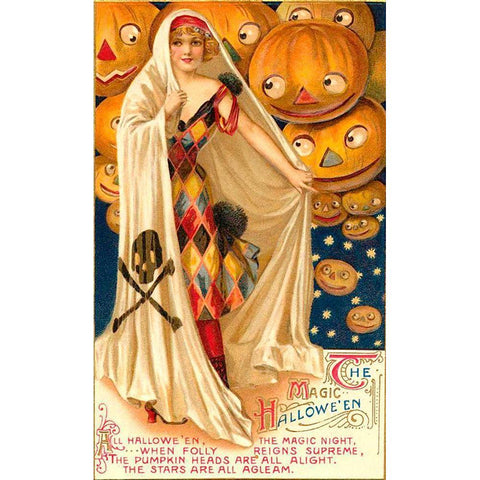 Halloween Nine.tif White Modern Wood Framed Art Print by Vintage Apple Collection