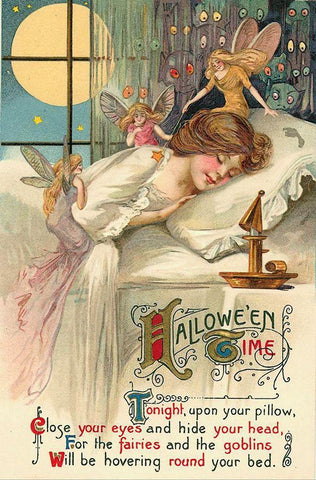 Halloween Thirteen.tif Black Ornate Wood Framed Art Print with Double Matting by Vintage Apple Collection