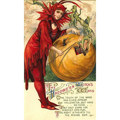 Halloween Twelve.tif White Modern Wood Framed Art Print by Vintage Apple Collection