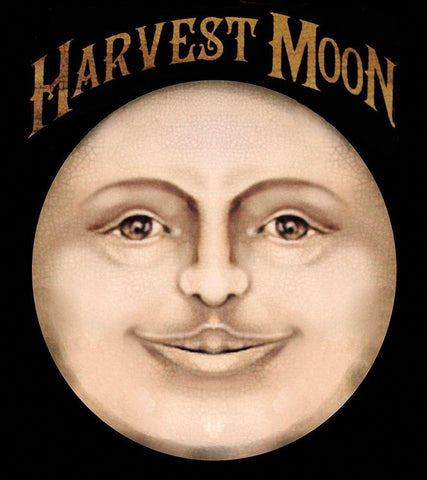 The Harvest Moon.tif Black Ornate Wood Framed Art Print with Double Matting by Vintage Apple Collection