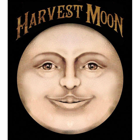 The Harvest Moon.tif Gold Ornate Wood Framed Art Print with Double Matting by Vintage Apple Collection