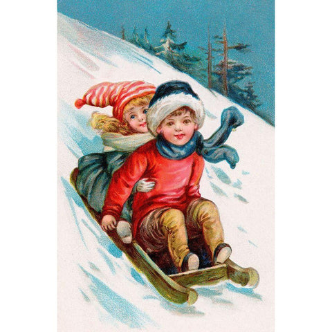 Vintage Xmas 1 Black Modern Wood Framed Art Print by Vintage Apple Collection