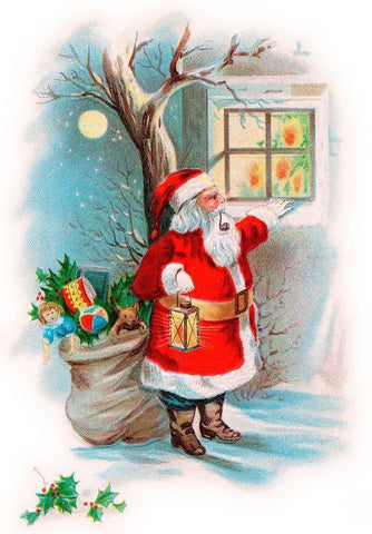 Vintage Xmas 2 White Modern Wood Framed Art Print with Double Matting by Vintage Apple Collection
