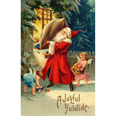 Vintage Xmas 5 White Modern Wood Framed Art Print by Vintage Apple Collection