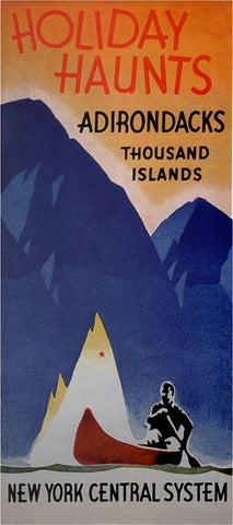 Adirondacks White Modern Wood Framed Art Print with Double Matting by Vintage Apple Collection