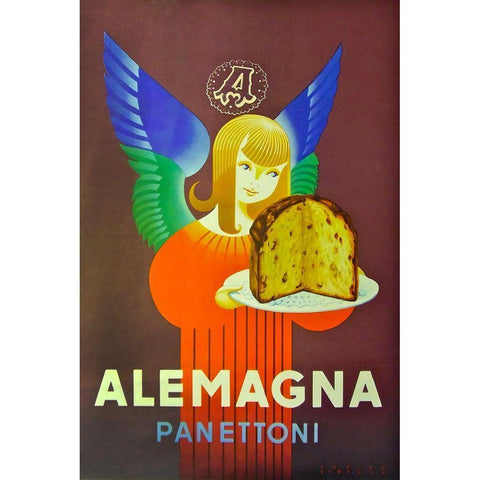 Alemagna Bread Black Modern Wood Framed Art Print by Vintage Apple Collection