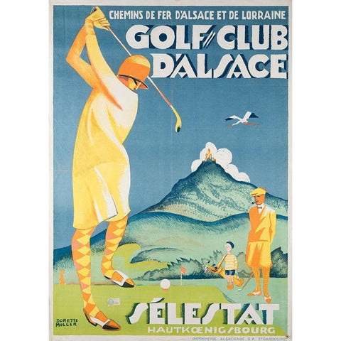 Alsace Golf White Modern Wood Framed Art Print by Vintage Apple Collection