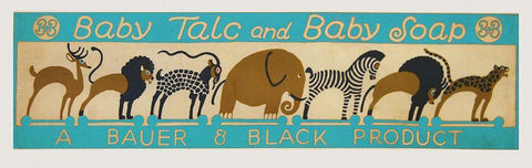 Baby Talc Black Ornate Wood Framed Art Print with Double Matting by Vintage Apple Collection