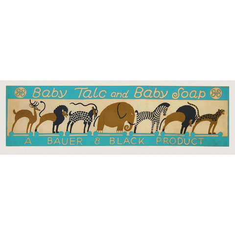 Baby Talc Black Modern Wood Framed Art Print with Double Matting by Vintage Apple Collection