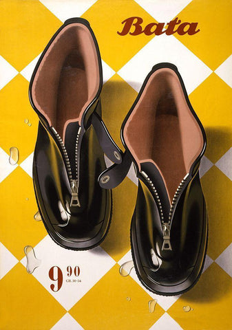 Bata Rubbers Black Ornate Wood Framed Art Print with Double Matting by Vintage Apple Collection